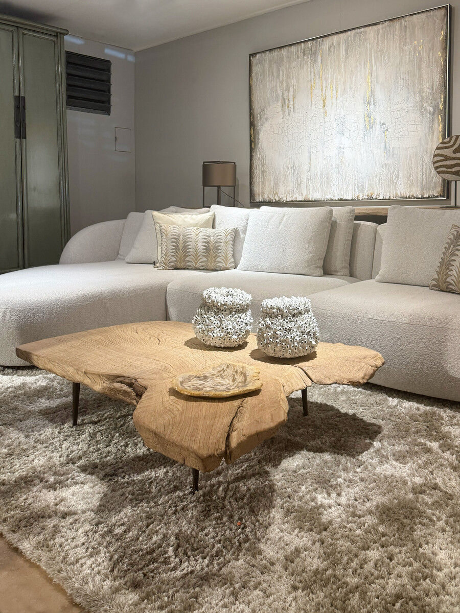 Boomstam salontafel iepenhout