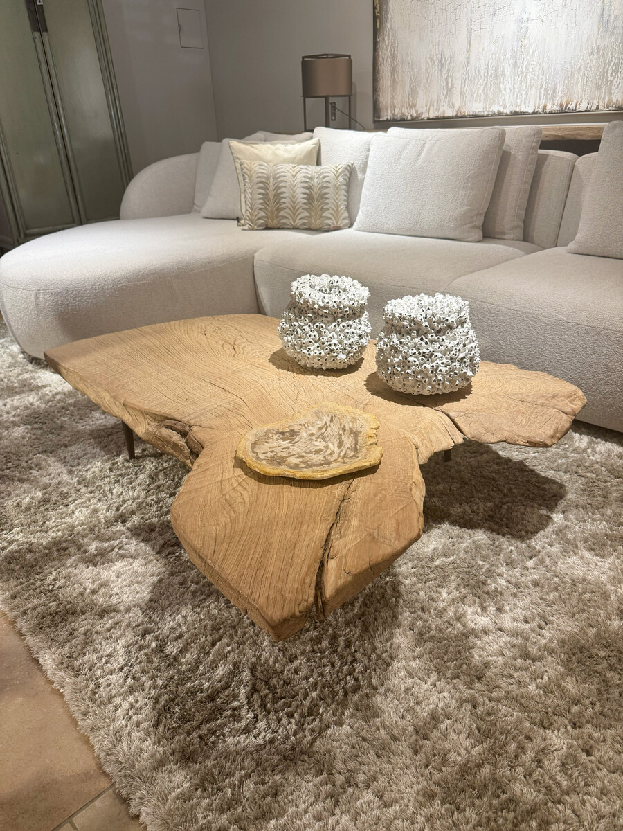 Boomstam salontafel iepenhout