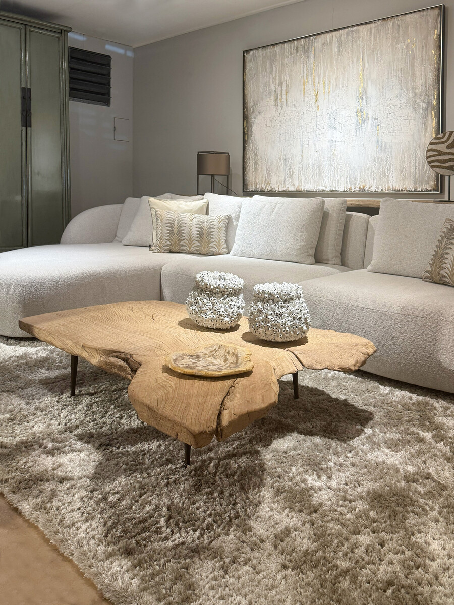 Boomstam salontafel iepenhout