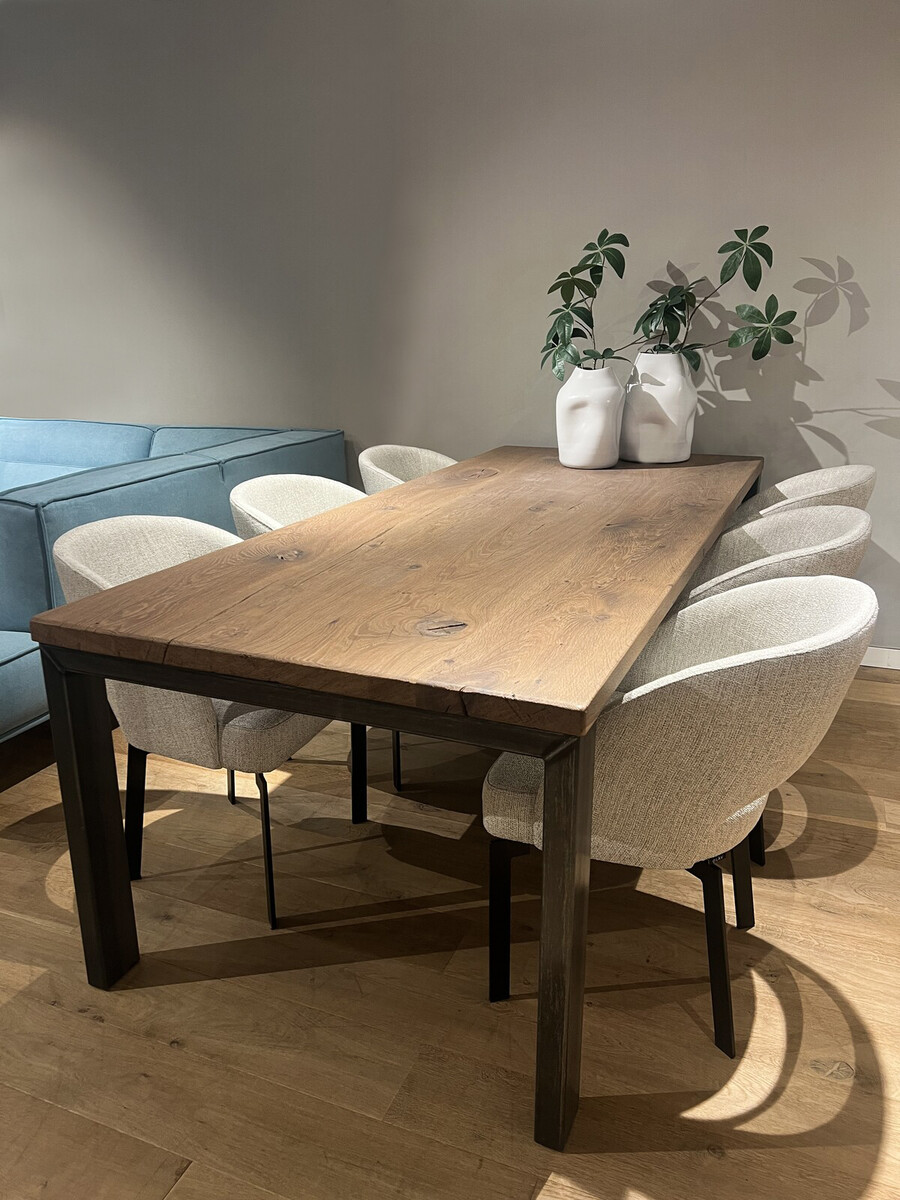 Eetkamertafel massief eiken 240x100 cm