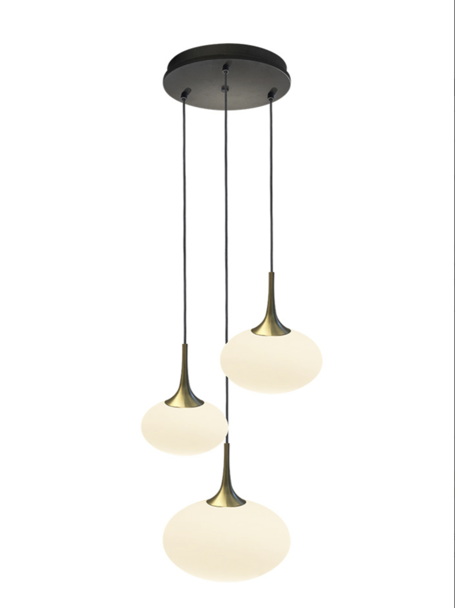 HANGLAMP PARADISO ROND 3-LICHTS G9 OPAAL