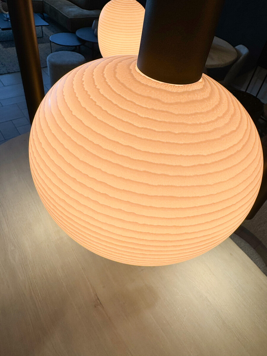 Hanglamp Riva Deens ovaal 8 lichts Platinum met lampion bulbs