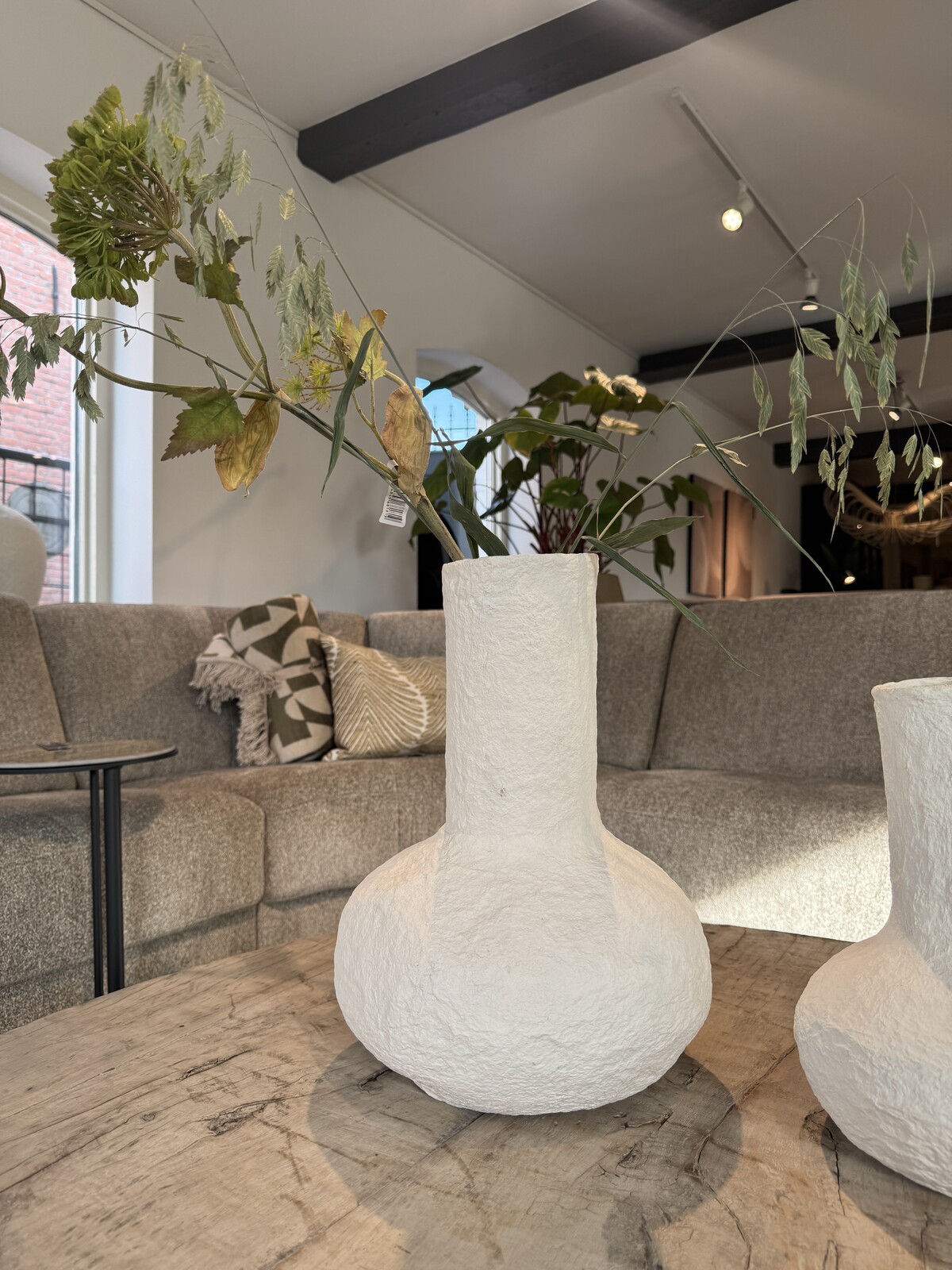 Kalebas vaas off white structuur Large