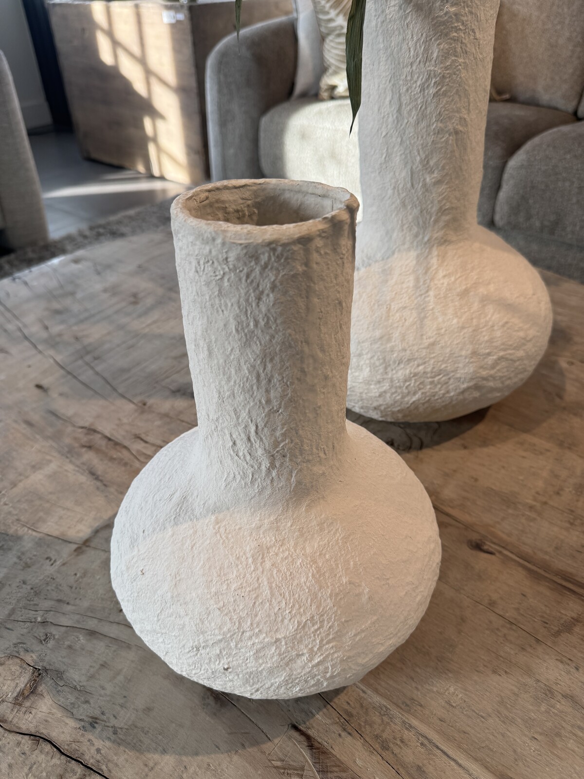 Kalebas vaas off white structuur Small