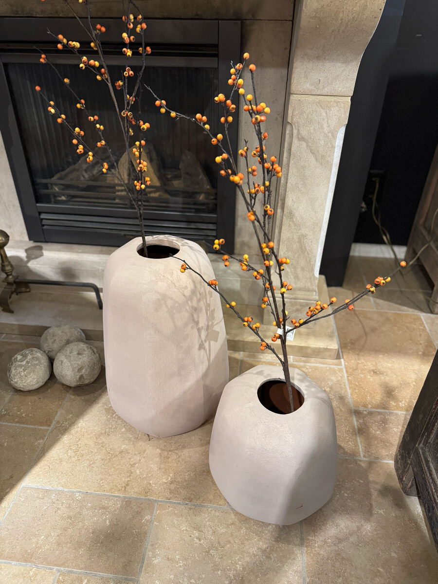 Langwerpige 'Pumpkin' Pot Small Light Taupe