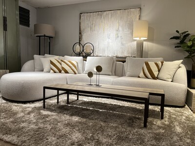 Marmeren salontafel met metalen frame