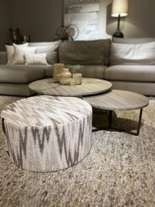 Marmeren Salontafel met metalen frame Rond
