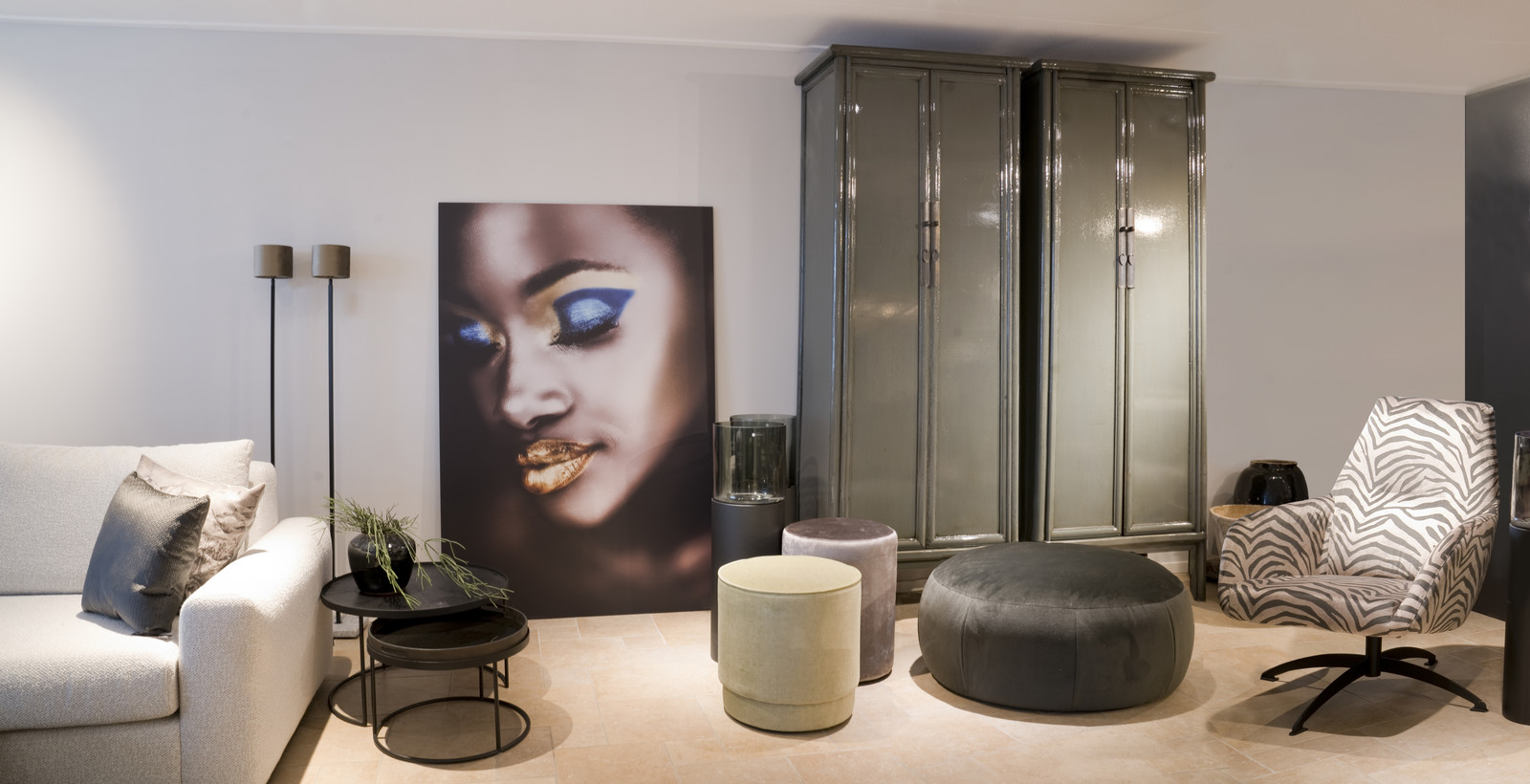 Oriëntaalse Lacquer kast Babs donker groen