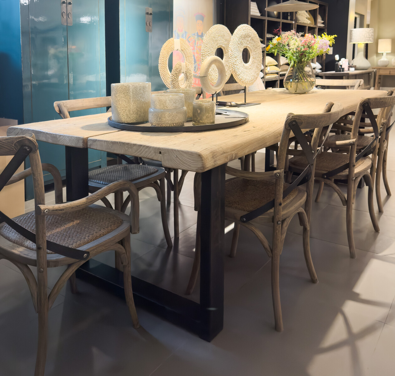 Poortdeurtafel iepenhout