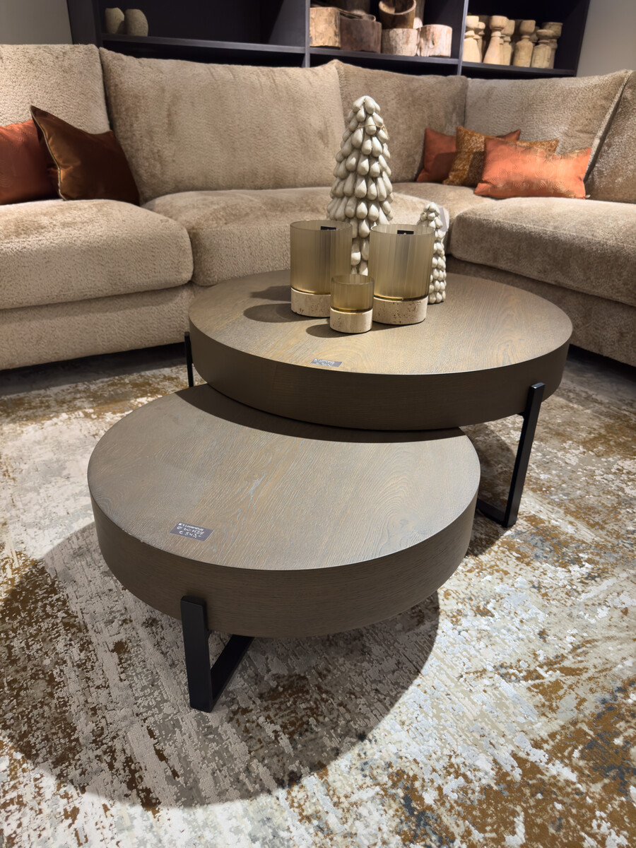 Ronde Salontafelset Premium eikenfineer