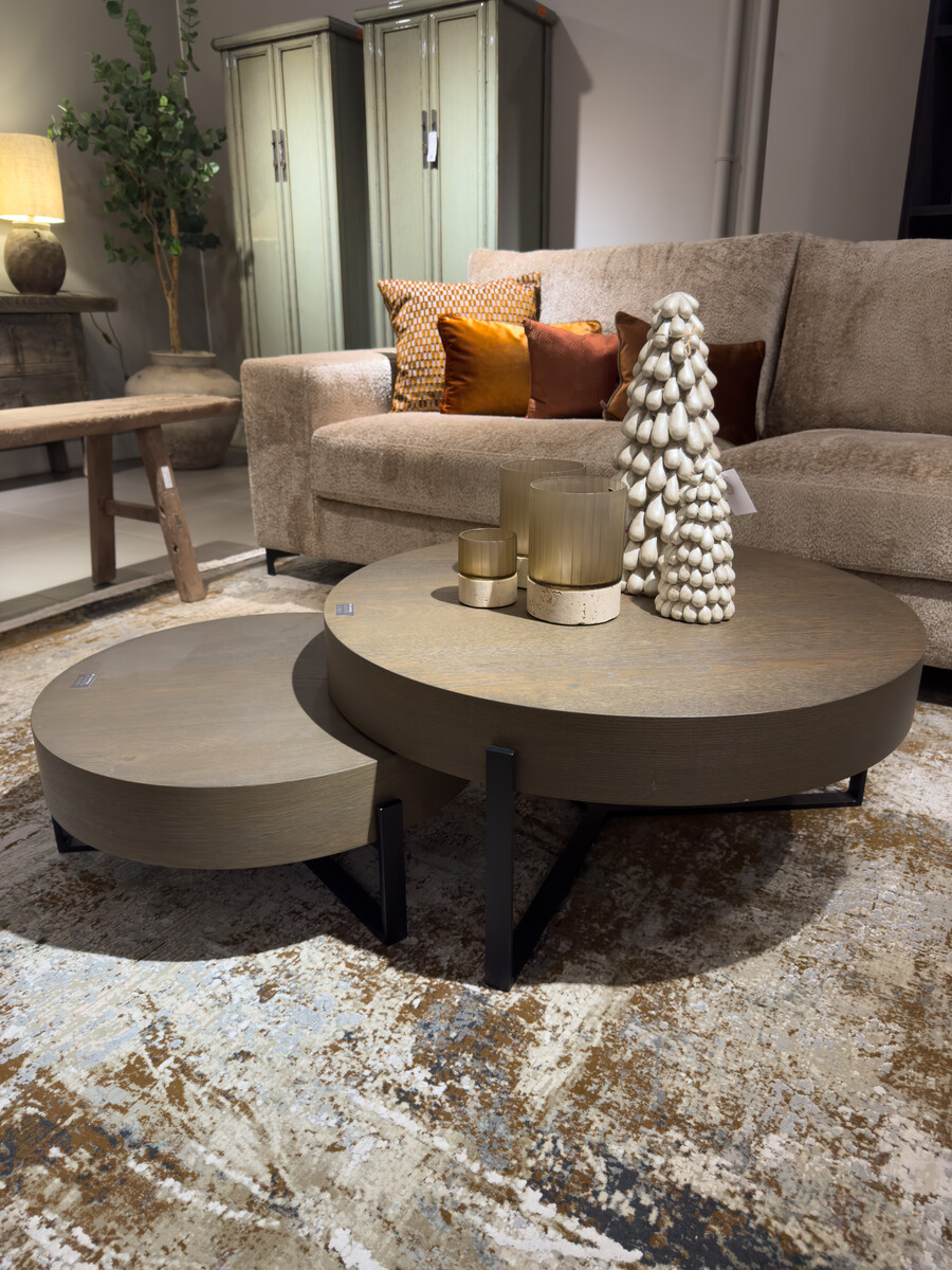 Ronde Salontafelset Premium eikenfineer