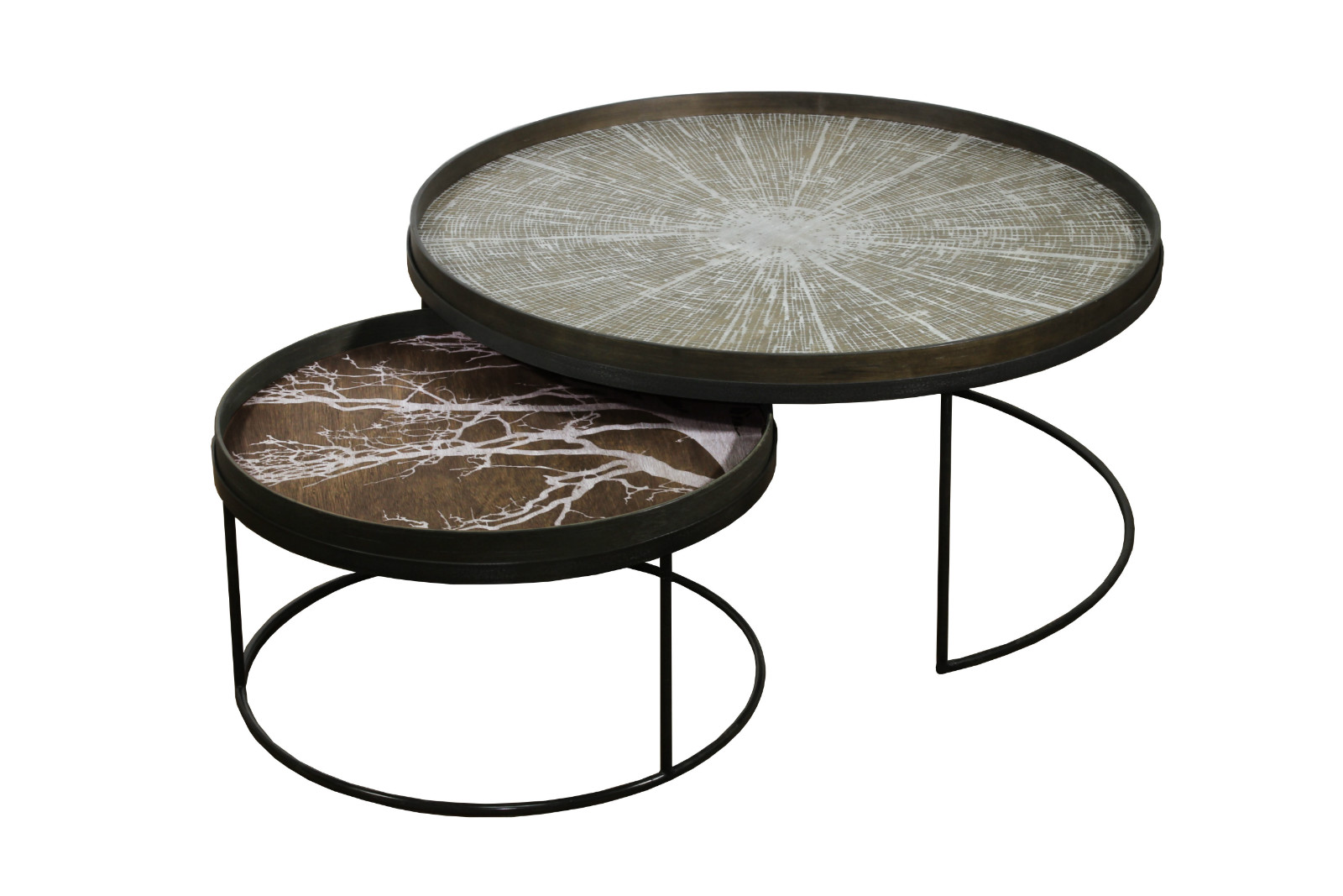 Langskomen Diplomaat Encommium Round Tray Table Salontafelset XL van Ethnicraft - Small furniture -  Looiershuis