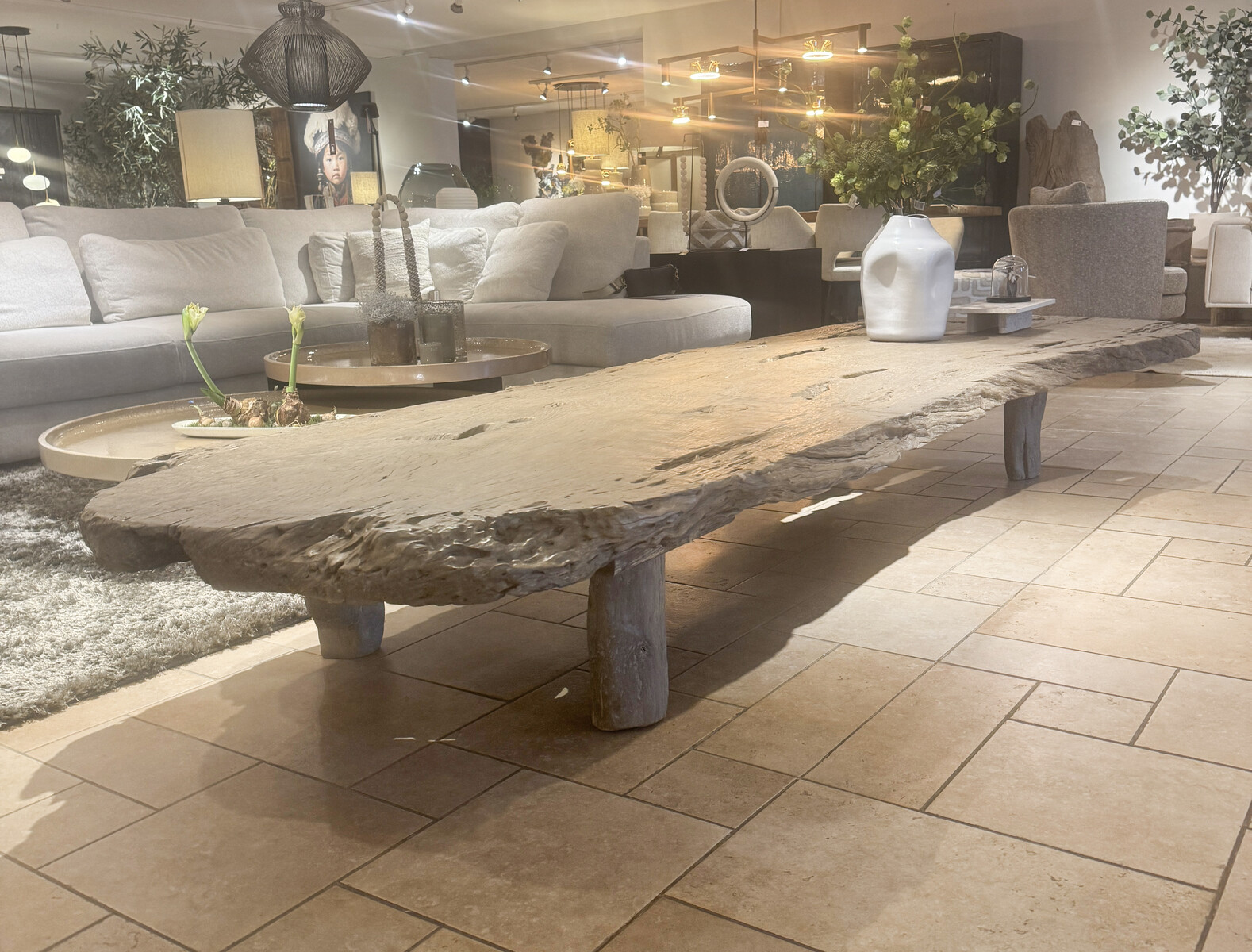 Salontafel Huge Elmwood tree trunk