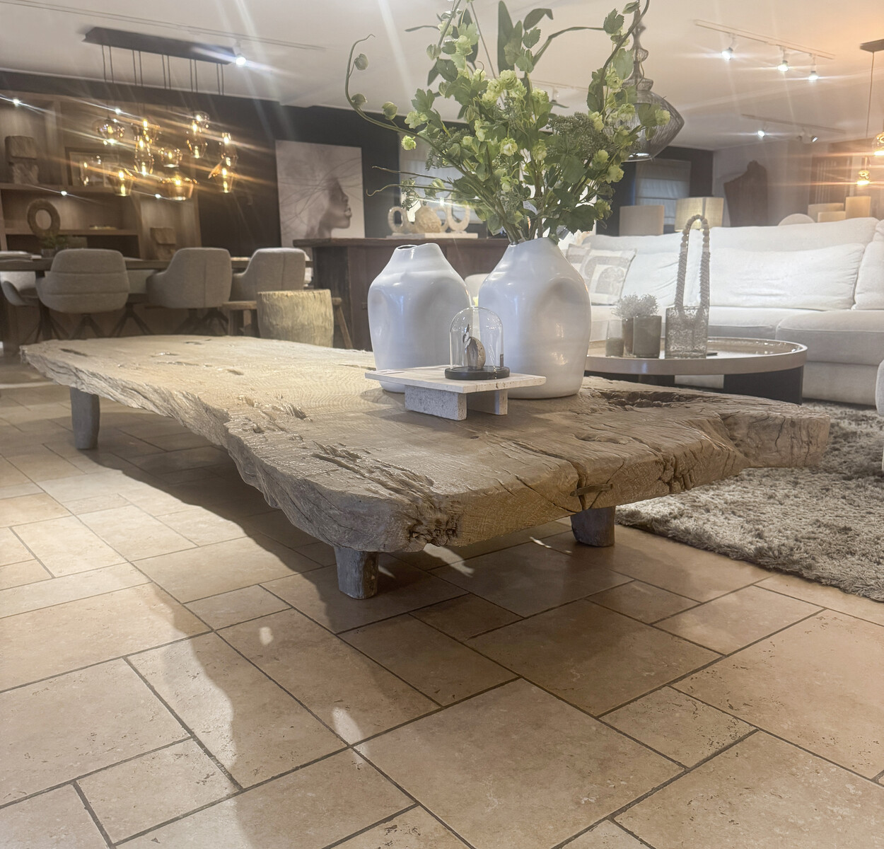 Salontafel Huge Elmwood tree trunk