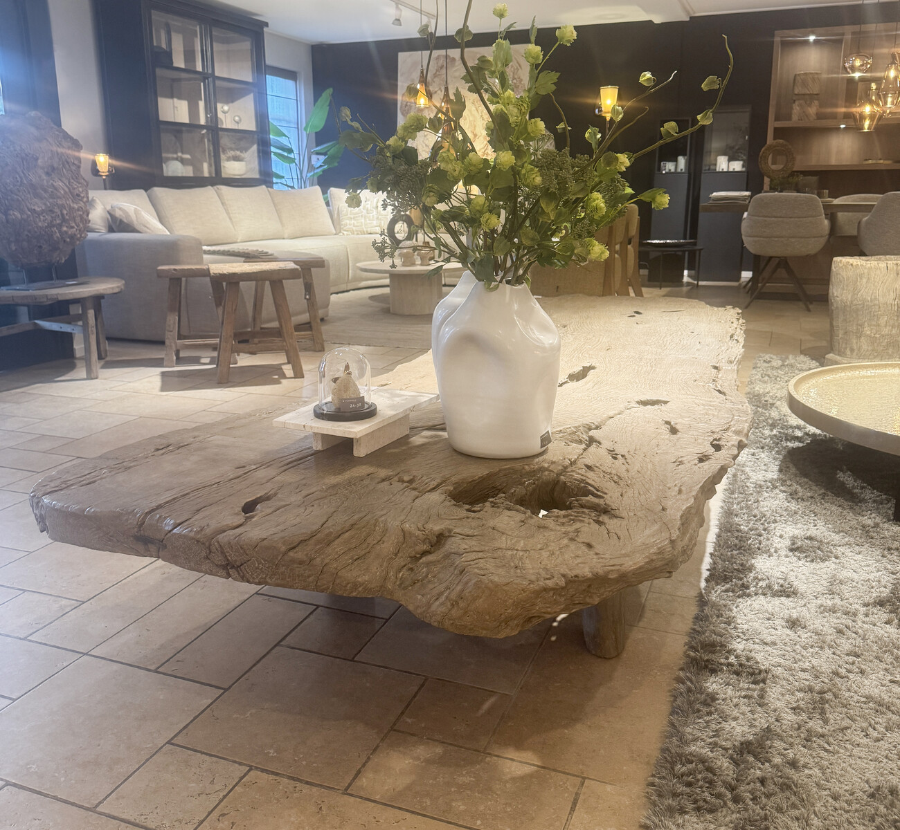 Salontafel Huge Elmwood tree trunk