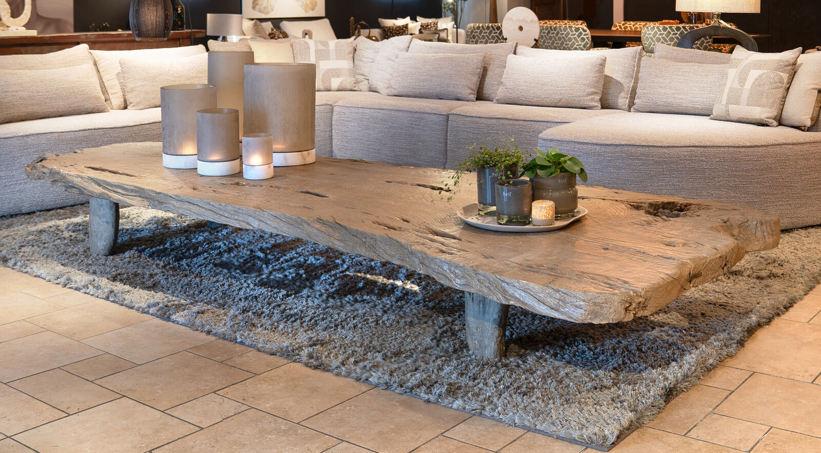 Salontafel Huge Elmwood tree trunk