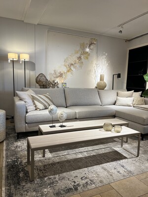 Marmeren salontafel met metalen frame
