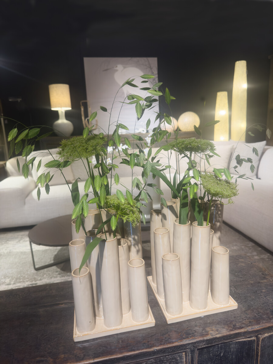 Vierkante ‘tulpenvaas’ met 12 vaasjes Off-white